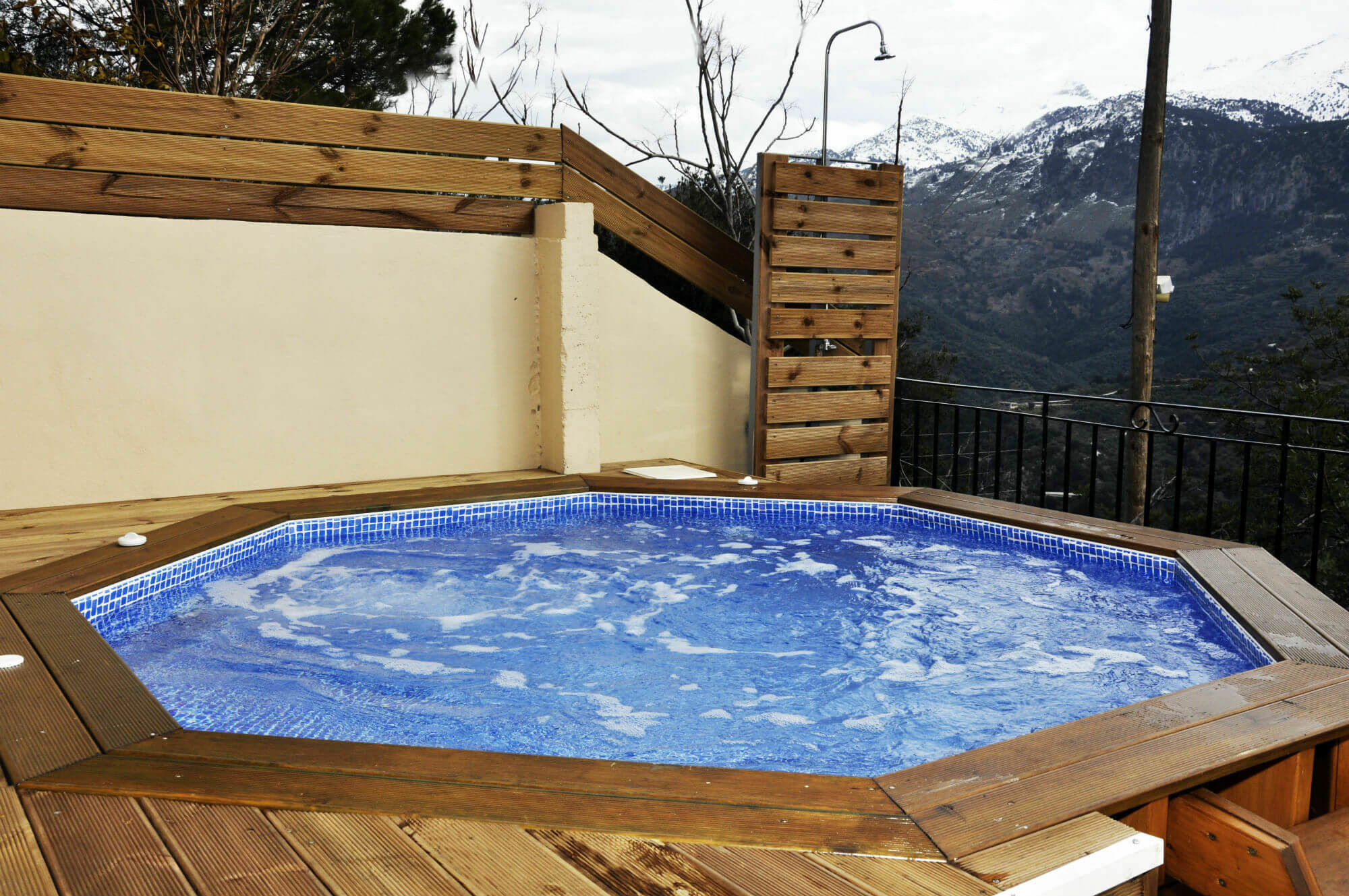 Villa Lakki Heated Round Pool Jacuzzi Lakkoi Exterior foto